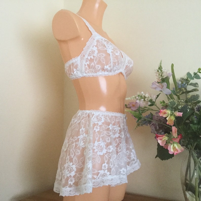 Ivory lace bralet. Pinup lingerie by fidditchdesigns image 6