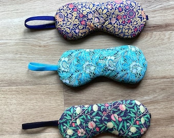 Máscara de ojos acolchada con estampado de algodón, máscara de dormir suave tradicional,