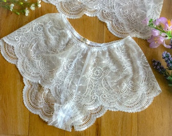 Delicate white sheer french knicker