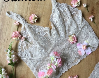 Bralette in soft rose lace by fidditchdesigns, choice of colours, green, pink, cream, white, lilac.