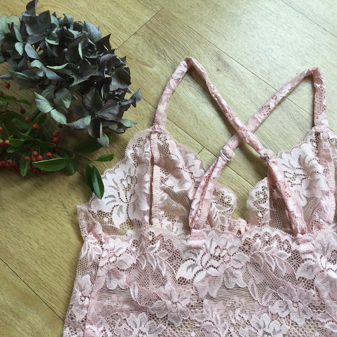 Racerback Bralette in Vintage Pastel Pink With Matching French | Etsy UK