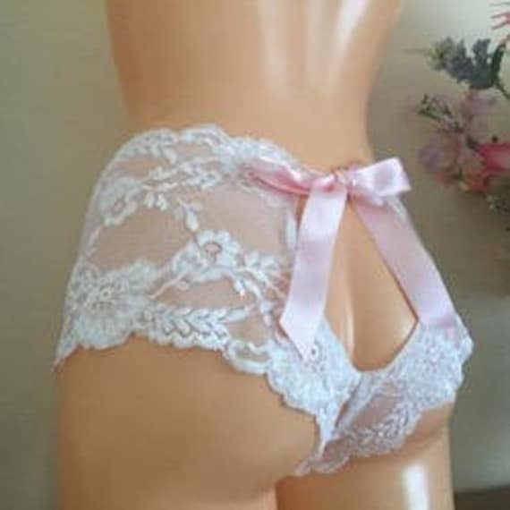 Cheeky Panties, Bow Back Knickers Handmade by Fidditchdesigns. Sexy ,  Comfortable Peephole Lingerie 