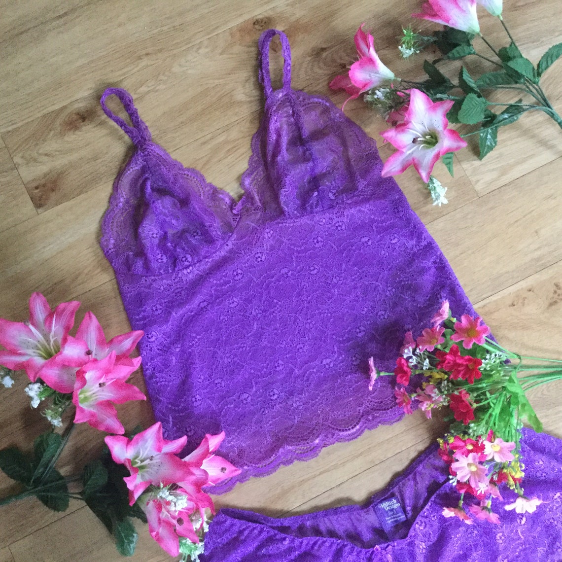 Lace camisole sexy Lingerie in ombré purple handmade see | Etsy