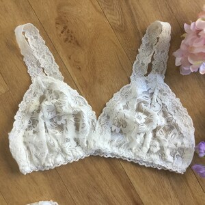 Ivory lace bralet. Pinup lingerie by fidditchdesigns image 2