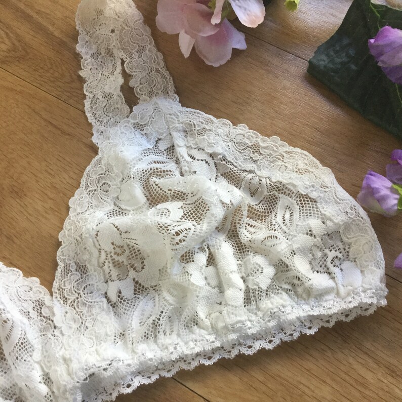 Ivory lace bralet. Pinup lingerie by fidditchdesigns image 4