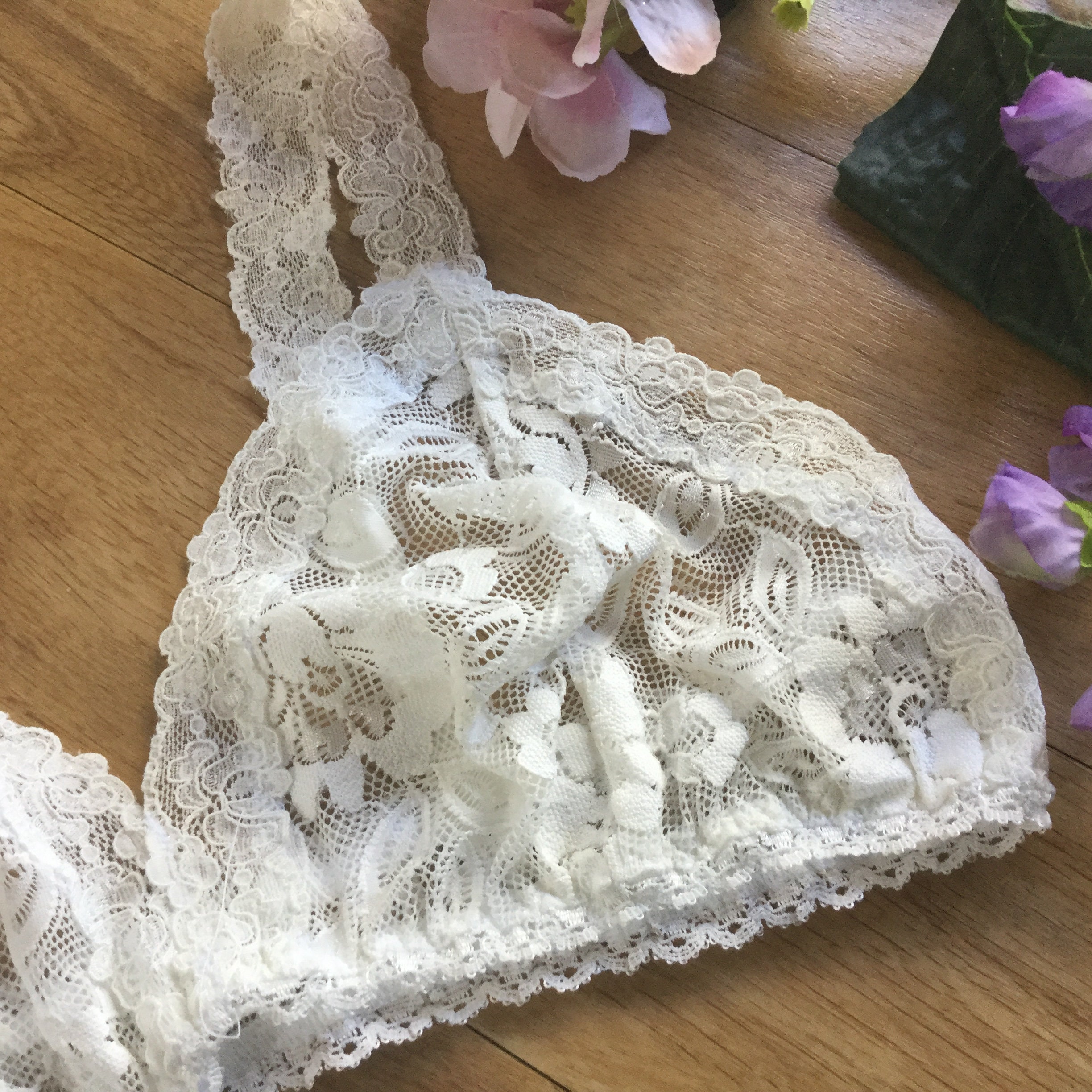 Ivory Lace Bralet. Pinup Lingerie by Fidditchdesigns | Etsy