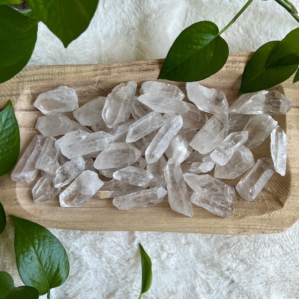 Raw Clear Quartz Points Bulk, Crystal Bundle, Gift for Crystal Lovers, Rough Clear Quartz Cleansing Crystals