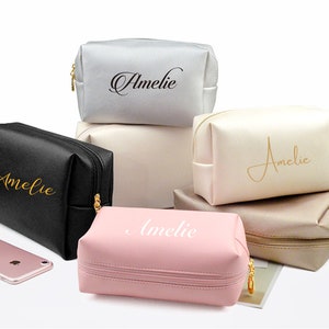 Trousse à cosmétiques personnalisée, trousse de maquillage personnalisée, cadeau pour demoiselle d'honneur, organisateur, trousse de demoiselle d'honneur, cadeau pour elle, cadeau de fête des mères