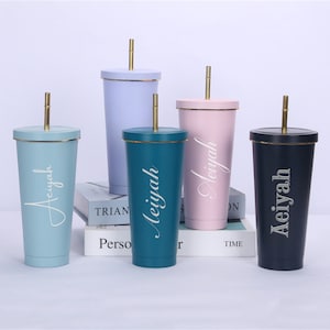 Personalized Tumbler 17oz/25oz Wedding Party Tumbler with Straw,Custom Bridesmaid Tumbler,bridesmaid Gift,Insulated Tumbler,Custom Tumbler