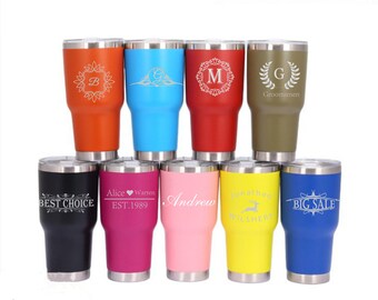 16 Farben personalisierter 30 Unzen Urlaubsbecher, kundenspezifischer Reisebecher, Laser gravierter Becher, Edelstahlbecher, Isolierbecher, Strandbecher