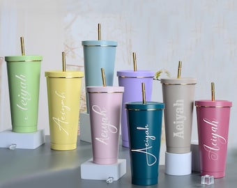 Personalized Tumbler with Straw,Bridesmaid Gift,Custom Tumbler,party Tumbler 17oz/25oz,Bridesmaid Proposal,Personalized Gift,skinny Tumbler