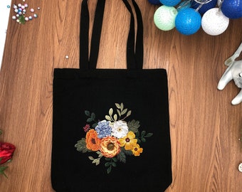 Embroidery Kit  canvas bag,Embroidery Kit.Welcome Tote Bag ,shopping bag,embroidery Kit canvas bag for woman,Embroidery Modern Pattern Kit