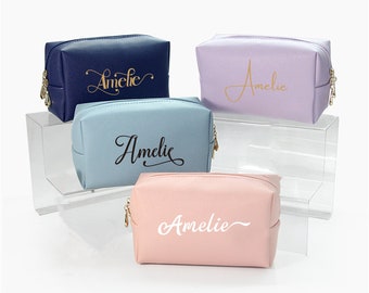 Bridesmaid Gifts Makeup Bag for her | Bridesmaid Proposal | Best Friend Gifts | Custom Cosmetic Bags | Wedding Gifts | Maid of Honor Gift