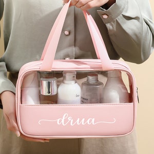 Personalisierte Make-up Tasche, Junggesellinnenabschied, Brautjungfer Geschenk, Hochzeit am Strand. Klare Reisetasche, Sommerferien, Hang over Kit Bag