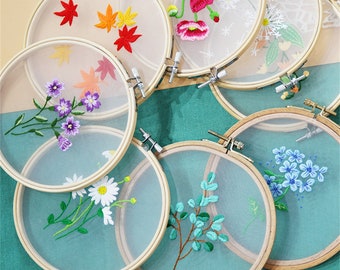 Diy embroidery kit beginner- Modern Floral Pattern -Hand Embroidery Full Kit - DIY Flower Embroidery Hoop Wall Art Kit ,personalized Gift 15