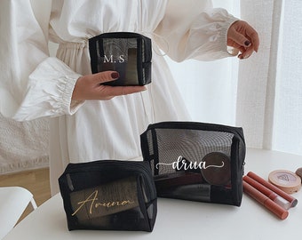 Personalized Makeup Bag,Bachelorette Party, Bridesmaid Gift, Beach Wedding Favor. Clear Travel Bag,Summer Vacation, Hang over kit Bag