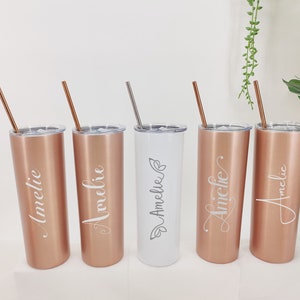 Custom Bridesmaid Tumbler with Straw,Wedding Party Tumbler,Bridesmaid Gift,Personalized Tumbler 20oz,Insulated Tumbler Gifts for her