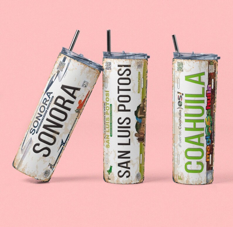 Placas Estados De Mexico Botella De Agua Dos Tapas Mexican Tumbler Two