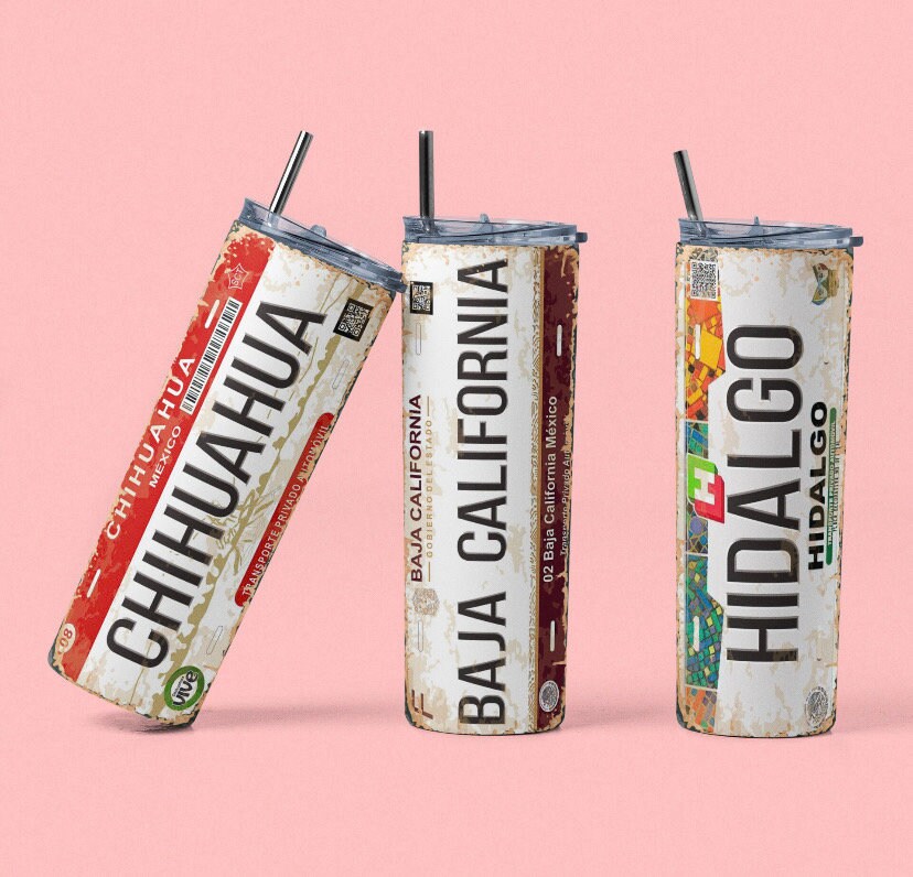 Placas Estados De Mexico Botella De Agua Dos Tapas Mexican Tumbler Two