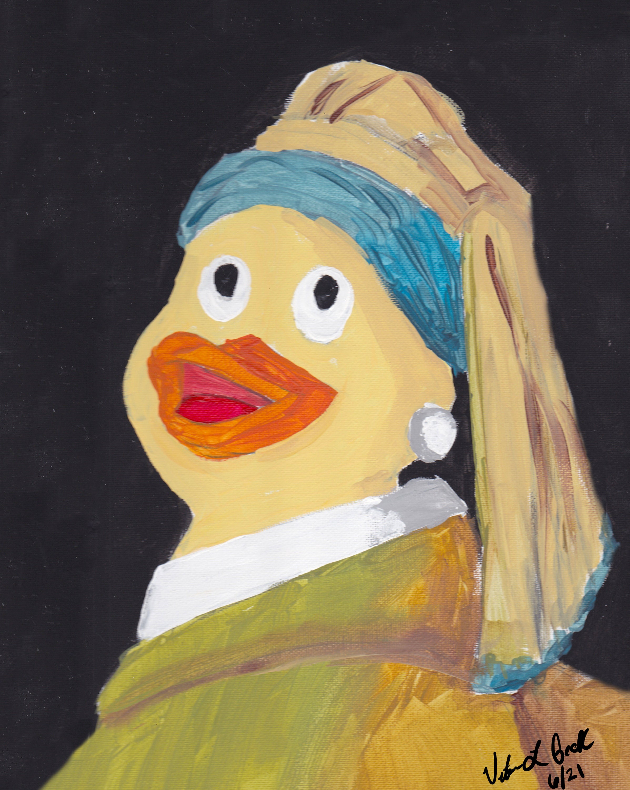 Print Duck With the Pearl Earring Etsy
