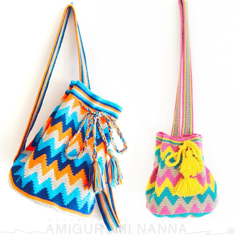 Wayuu Bag Crochet Bag Yarn Backpack Wayuu Tribal Style Etsy