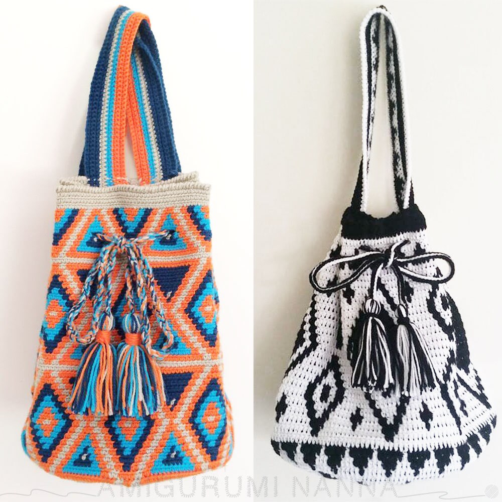 Wayuu Bag Crochet Bag Yarn Backpack Wayuu Tribal Style Etsy