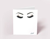 Lashes Watercolor Blank Greeting Card