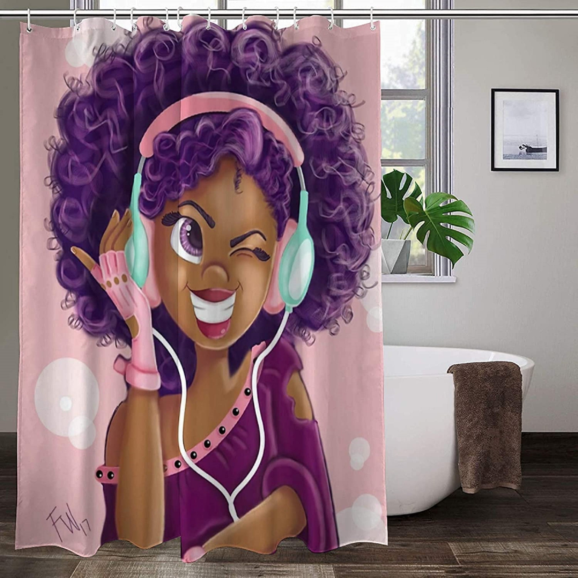 African Black Girl Magic Shower Curtain Queen Abstract Style Etsy