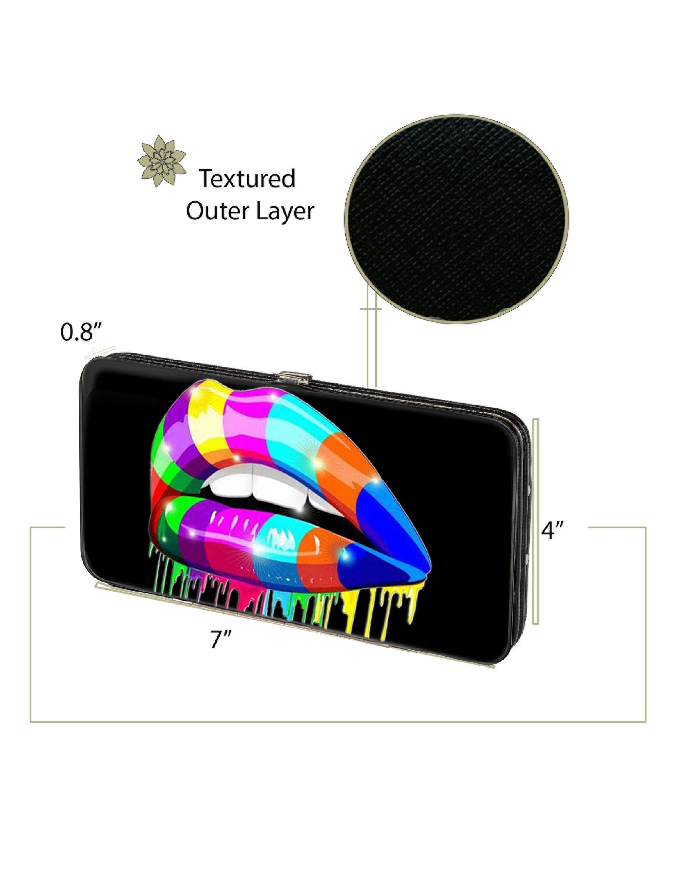 Texture Women's Hinge Wallet Faux Leather Hard Clutch Purse