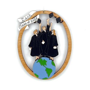 Personalized Graduation Christmas Ornament-Wood, Laser Cut, Hand Painted