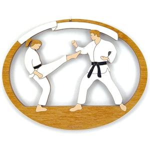 Personalized Martial Arts Karate Christmas Ornament-Wood, Hand Painted, Laser Cut
