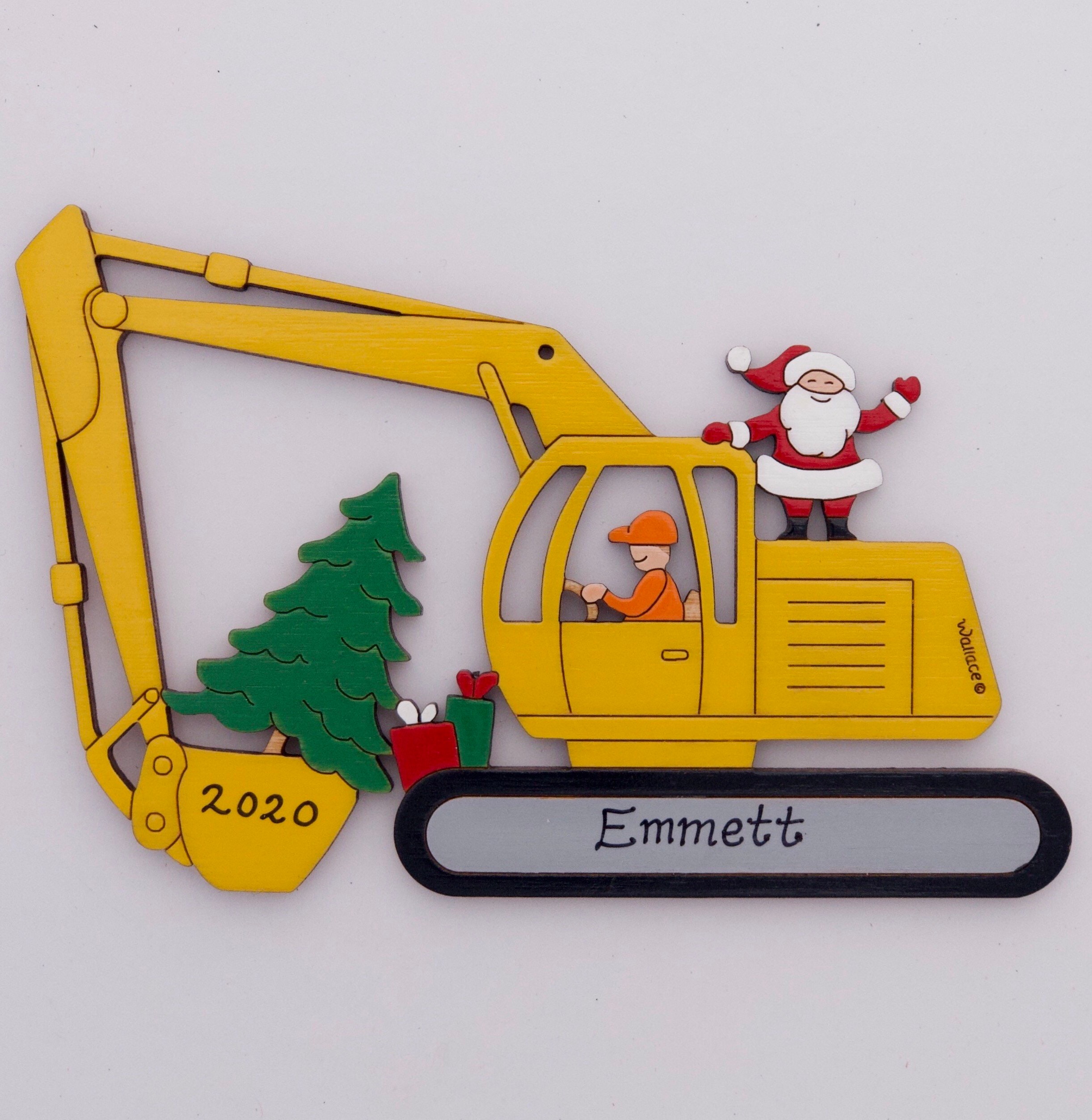 Excavator Christmas Ornament 