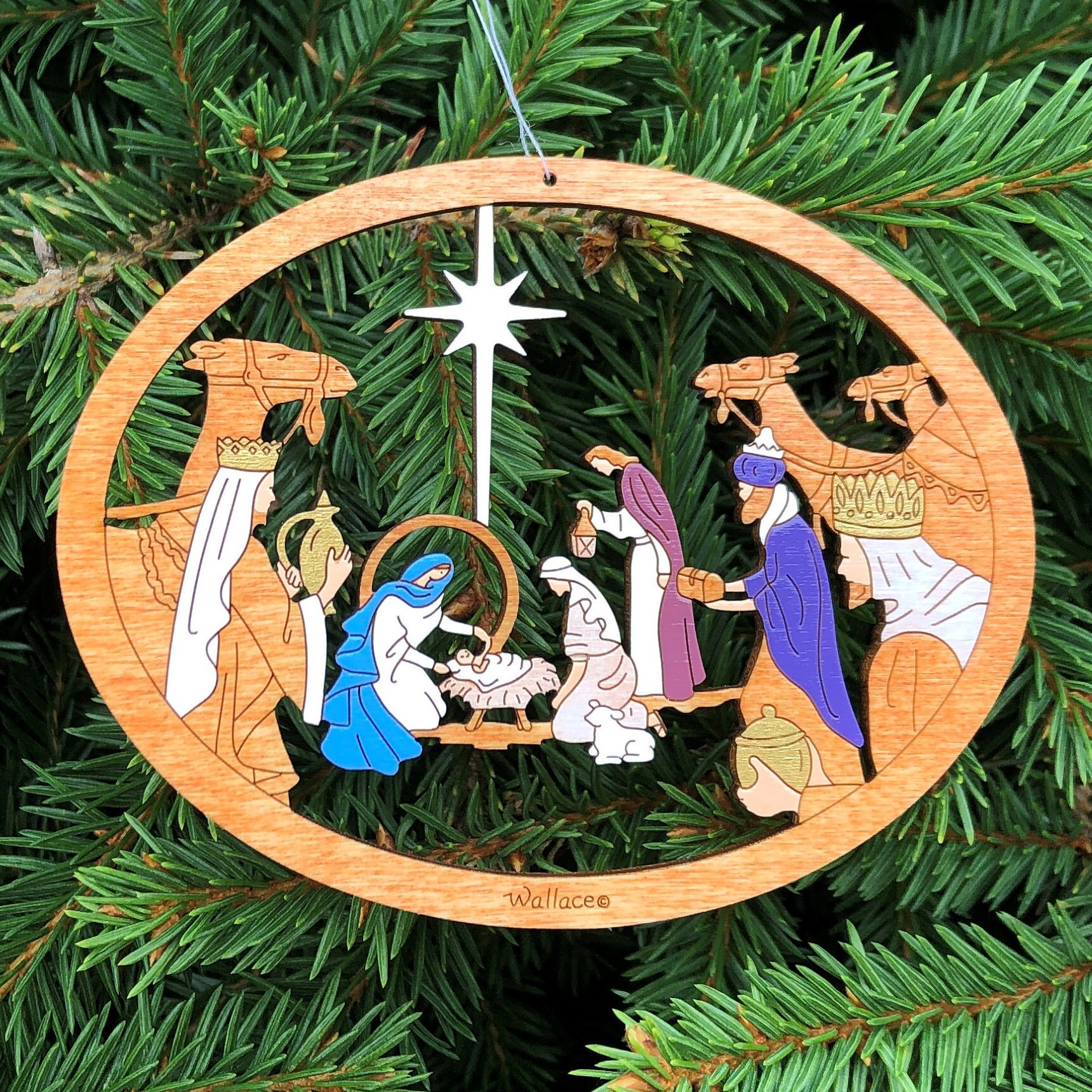 Nativity Christmas Ornament Camels Manger Scene-wood Laser | Etsy