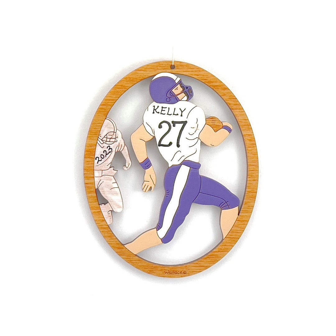 Personalized Football Christmas Ornament With Custom Colors-wood, Hand ...