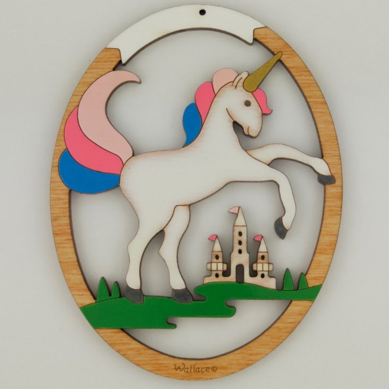 Personalized Unicorn Christmas Ornament Wood Laser Cut Etsy
