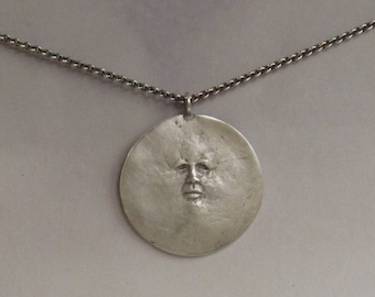 The Man in the MOON. A haunting silver pendent.