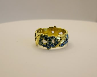 Forget - me - not ring, gold and enamel.