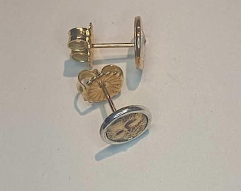 Sun & Moon Earrings – Silver Moon goddess and the Gold Sun god.