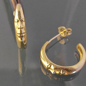 Sleeping Moon earrings. Sweet moon earrings.