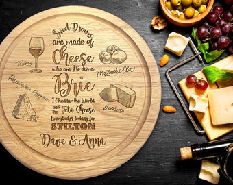 Cheese Board - Sweet Dreams Are Made of Cheese - Ideal Christmas gift, Wedding Gift, Anniversary Gift, Birthday Present, Retirement gift