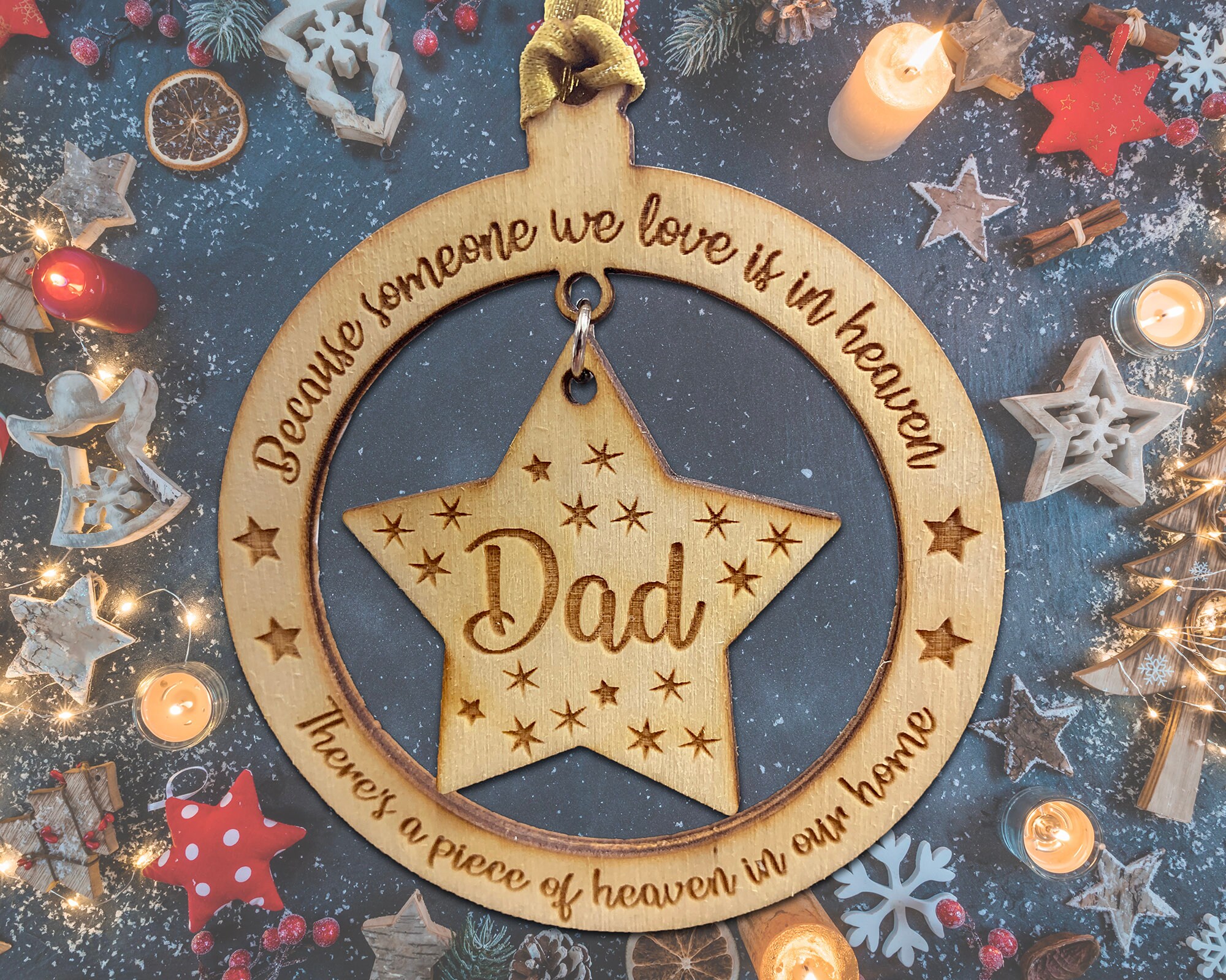 Because Someone is in Heaven Memorial Christmas Decoration in | Etsy UK