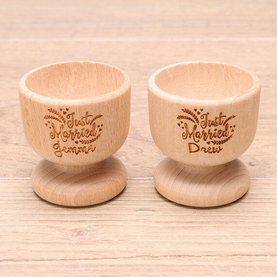 Wooden EGG CUPS Holders Crafts BEECHWOOD