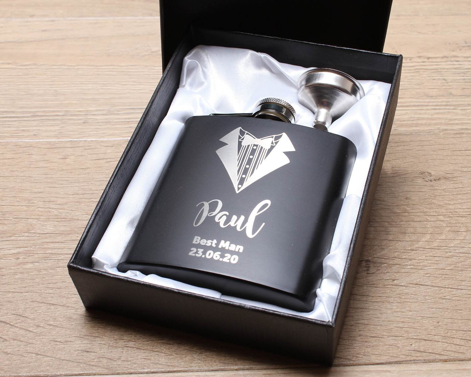 Edelweiss L 6oz Hip Flask Personalised Flower Gift Boxed FREE ENGRAVING Edelweiss L 6oz Hip Flask Personalised Flower Gift Boxed FREE ENGRAVING