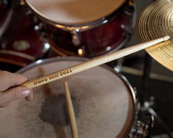 Personalised Drumsticks, Custom Engraved Drum Sticks, Drummer Gift