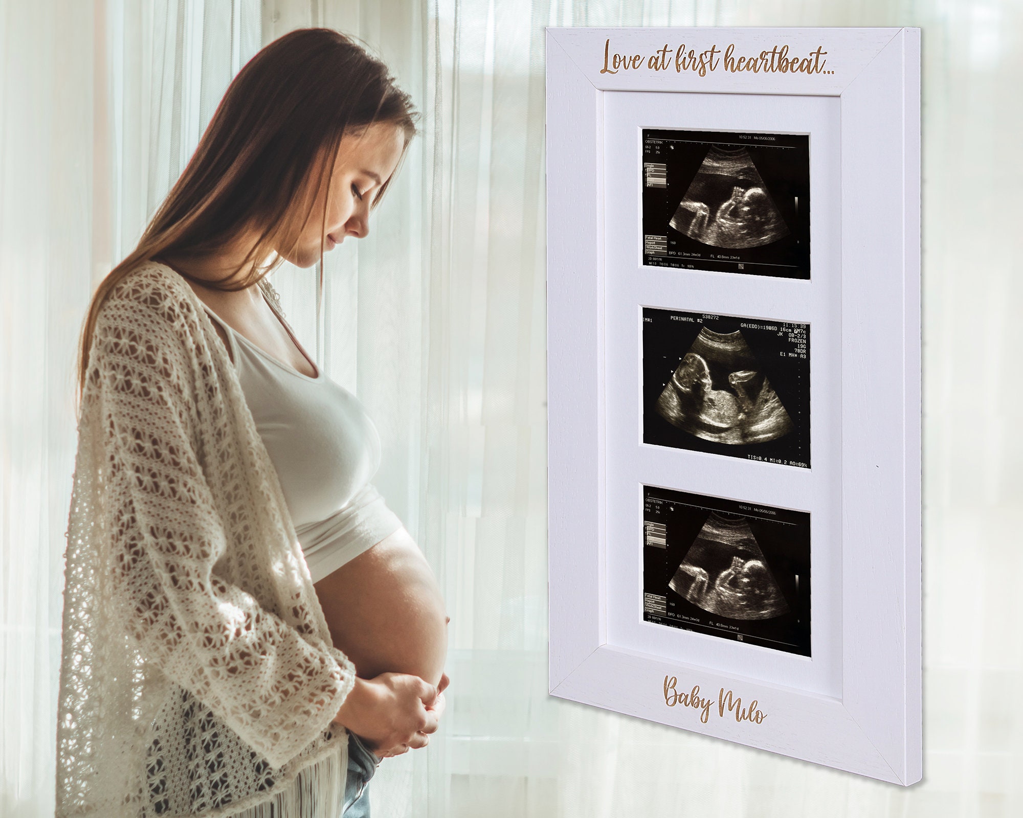 Baby Scan Photo Frame Frame for Three Scan Photos Etsy UK