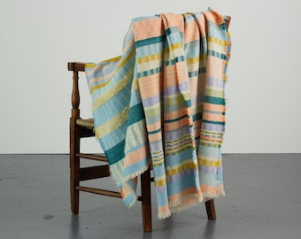 Large Woven Blanket / Throw,  120cm x 220cm, Sustainably Made in Brighton UK