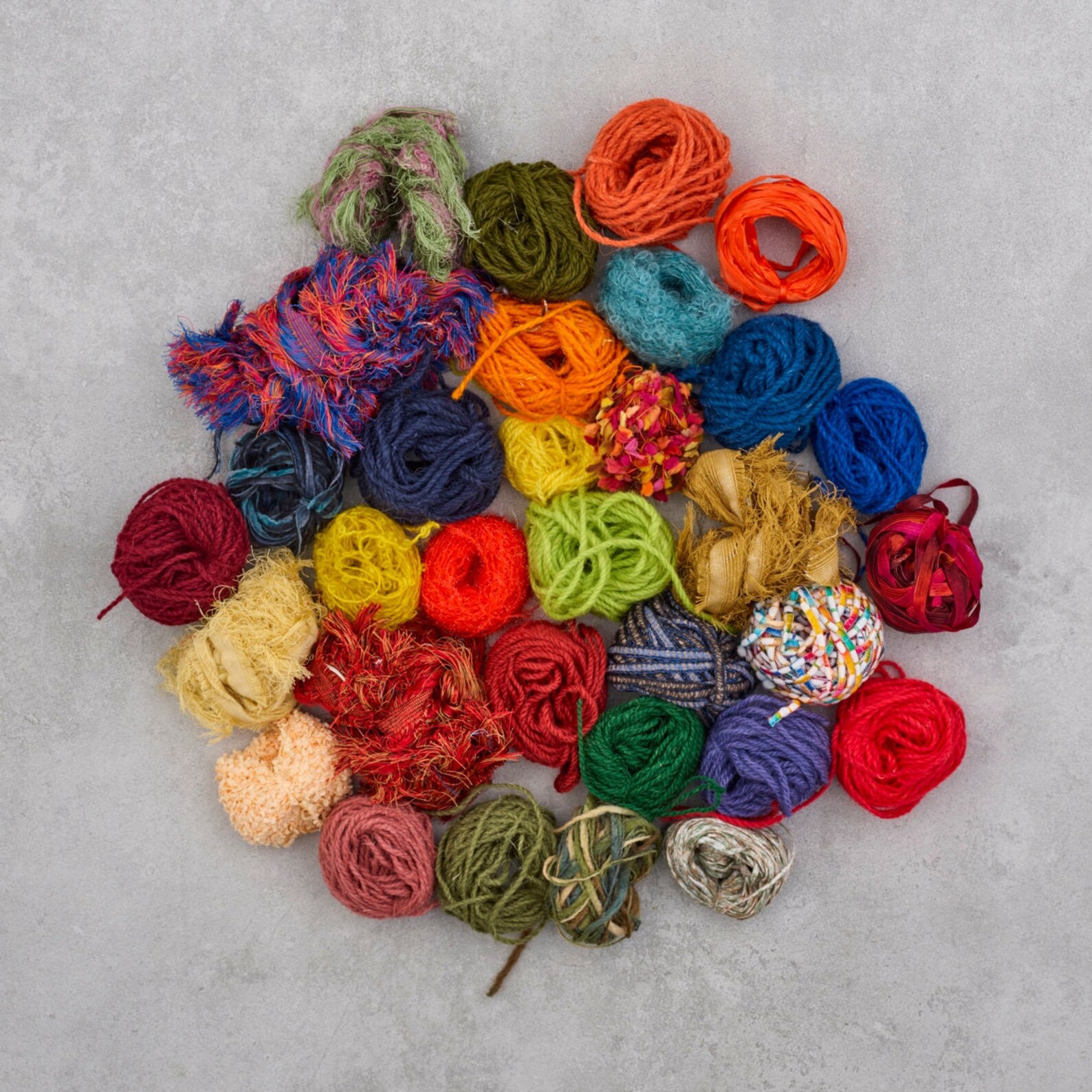 Yarn Job Lot, Rainbow Multicoloured Tapestry Yarn Bundle With Weaving