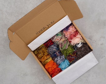 Recycled Frizz Ribbon Yarn Bundle - Multicoloured Weaving Selvedges