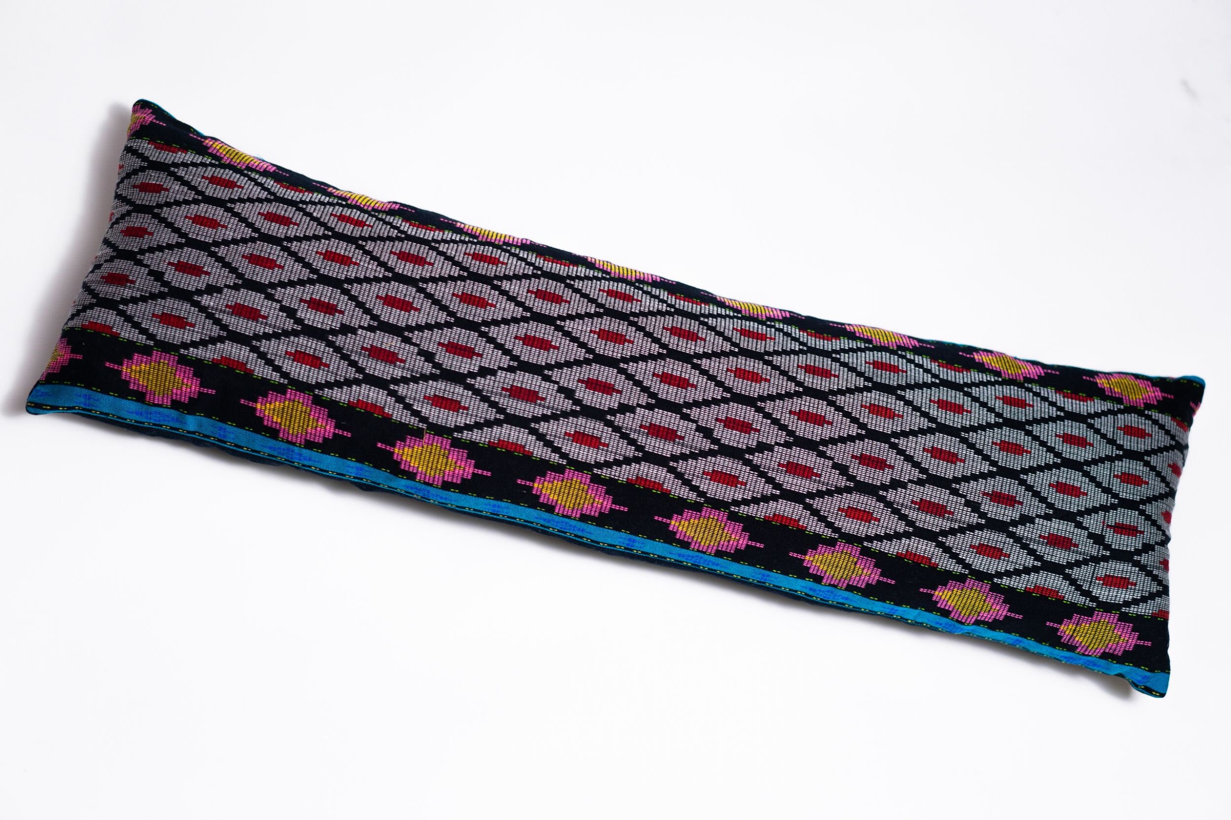 Handwoven Burmese Cotton Boho Bolster Cushion 85cm X 25cm With Etsy