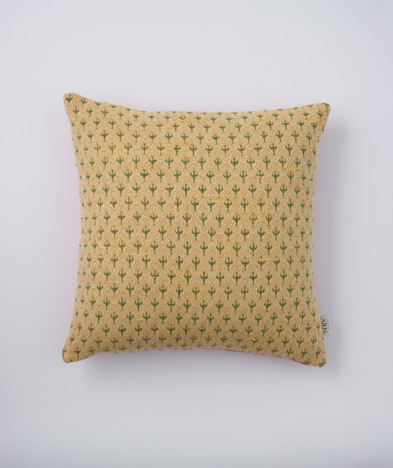 Cactus Cushion, Handwoven in Brighton UK, with Velvet Back image 2